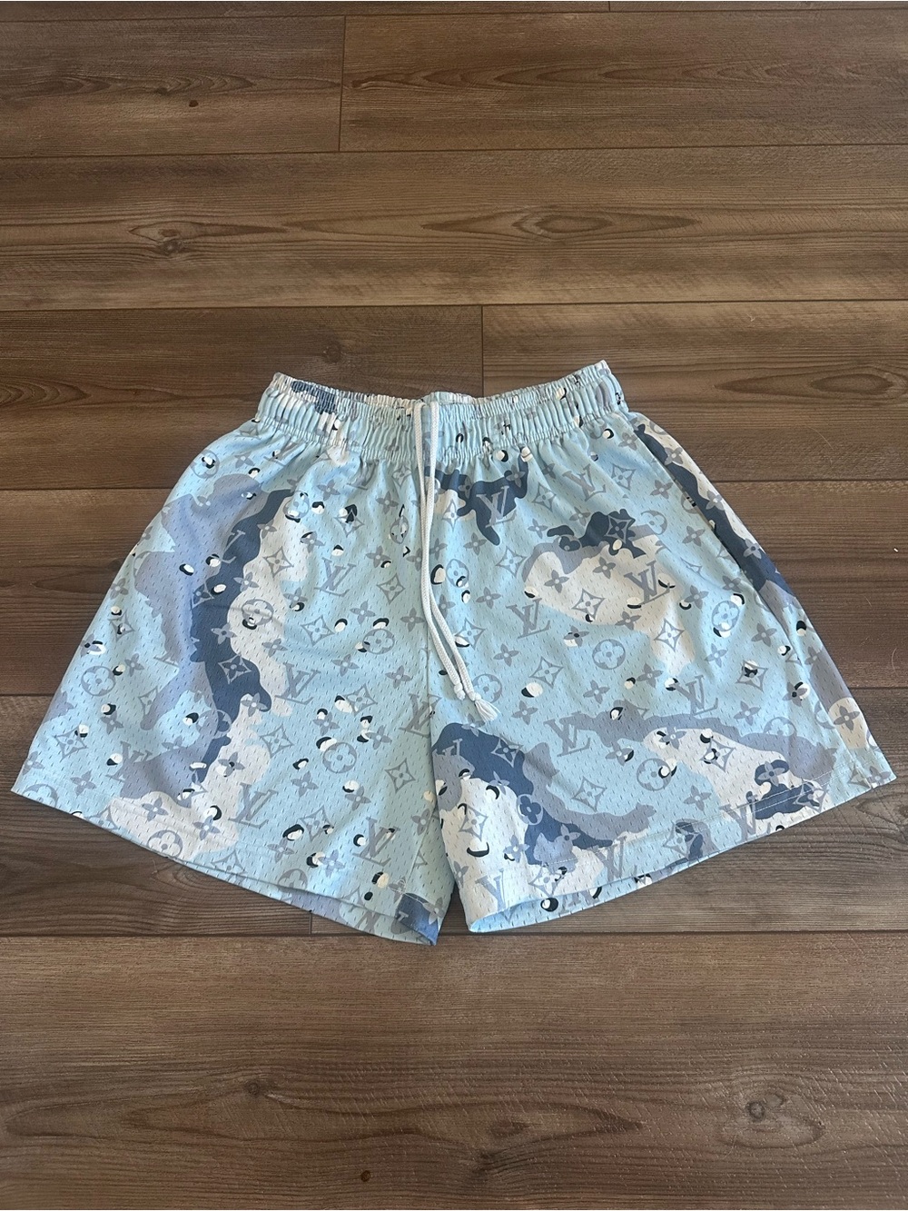 Bravest Studios NY Rare LV Blue Camouflage Men's Athletic Shorts Sz M